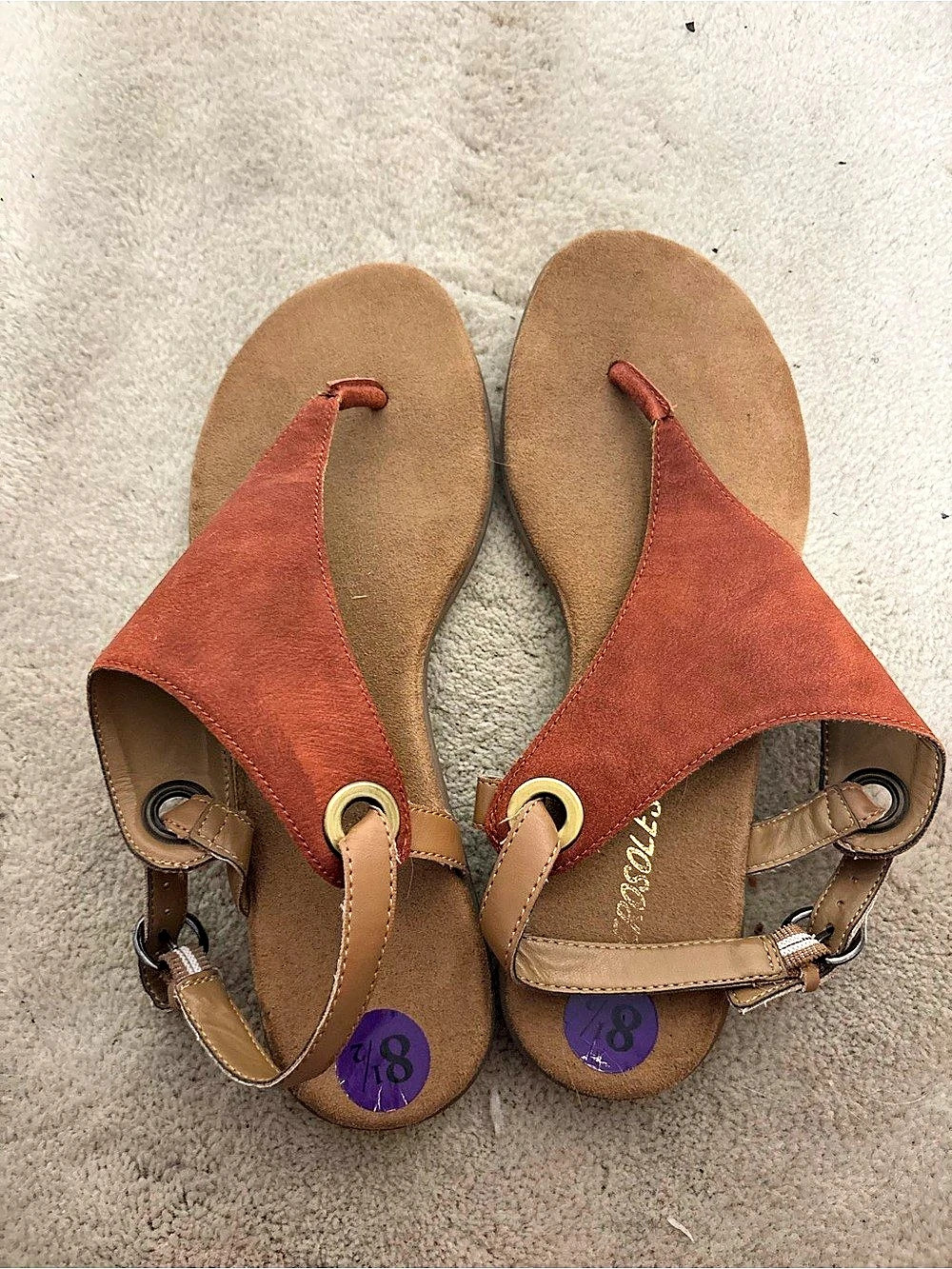 Aerosoles Cortland Slingback Sandal Brown & Red Strappy Sandals